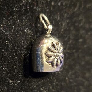 Sterling Silver Flower Bell Charm – Artisan Detail – Soft Bell Sound